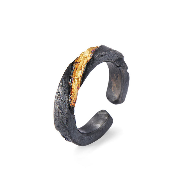 WorldNorse 999 Sterling Gold Flowing Fire Rugged Branch Ring - image 3