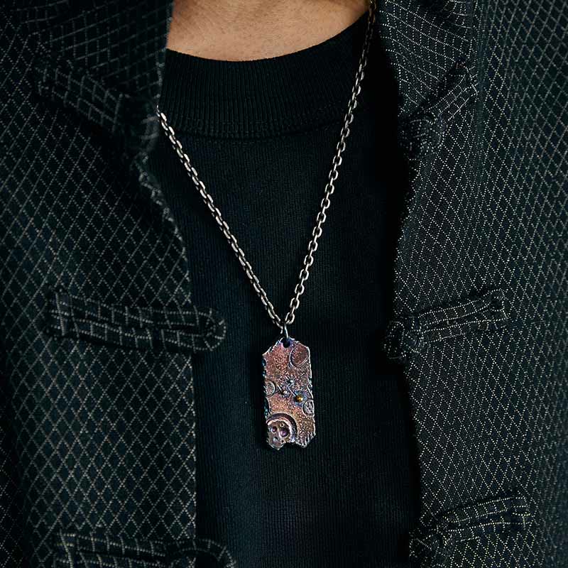 WorldNorse Handcrafted 999 Silver Celestial Planet Engraved Necklace - image 1