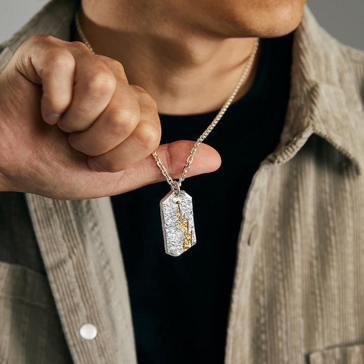 WorldNorse Handcrafted 999 Silver Textured Lightning Necklace - image 5