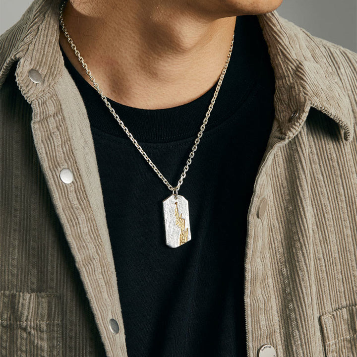 WorldNorse 999 Sterling Silver Textured Lightning Necklace - image 1