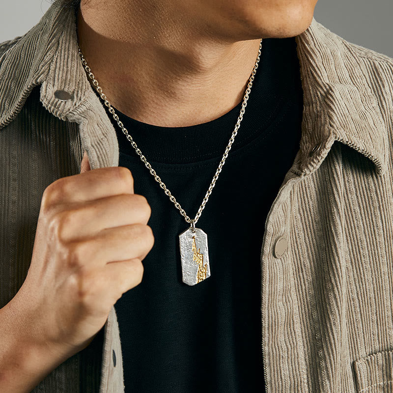 WorldNorse Handcrafted 999 Silver Textured Lightning Necklace - image 4