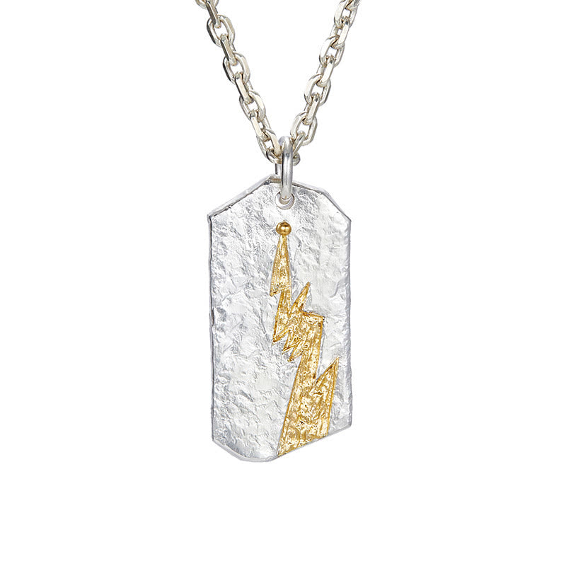 WorldNorse Handcrafted 999 Silver Textured Lightning Necklace - image 2