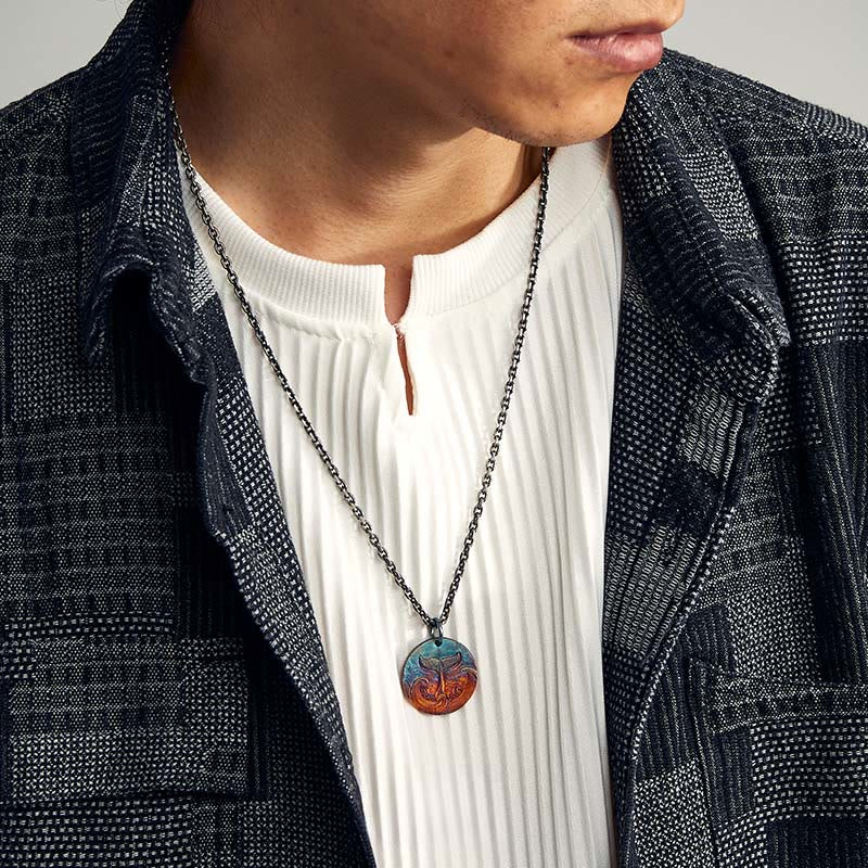 WorldNorse Handcrafted 999 Silver Hued Whale Tail Wave Necklace - image 1