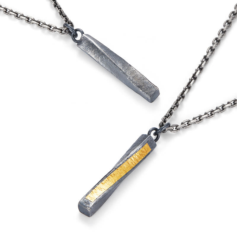 WorldNorse Handcrafted 999 Silver Textured Twisted Bar Necklace - image 4