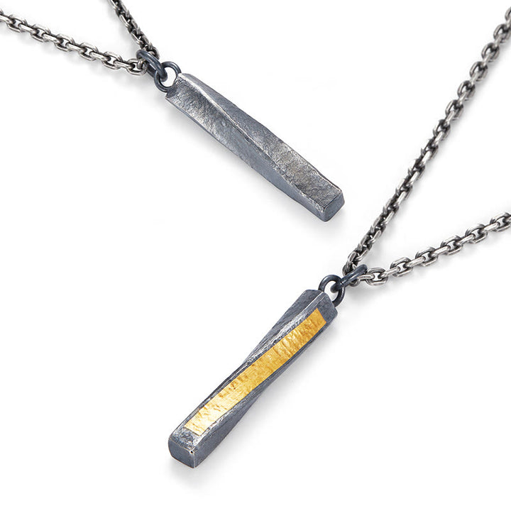 WorldNorse Handcrafted 999 Silver Textured Twisted Bar Necklace - image 4