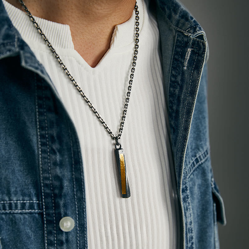 WorldNorse Handcrafted 999 Silver Textured Twisted Bar Necklace - image 1