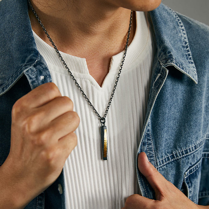 WorldNorse Handcrafted 999 Silver Textured Twisted Bar Necklace - image 5