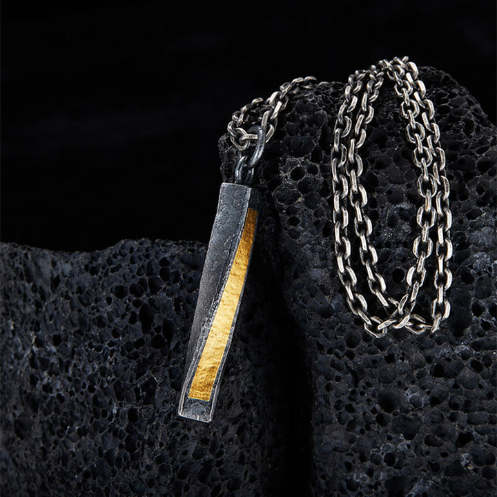 WorldNorse Handcrafted 999 Silver Textured Twisted Bar Necklace - image 2
