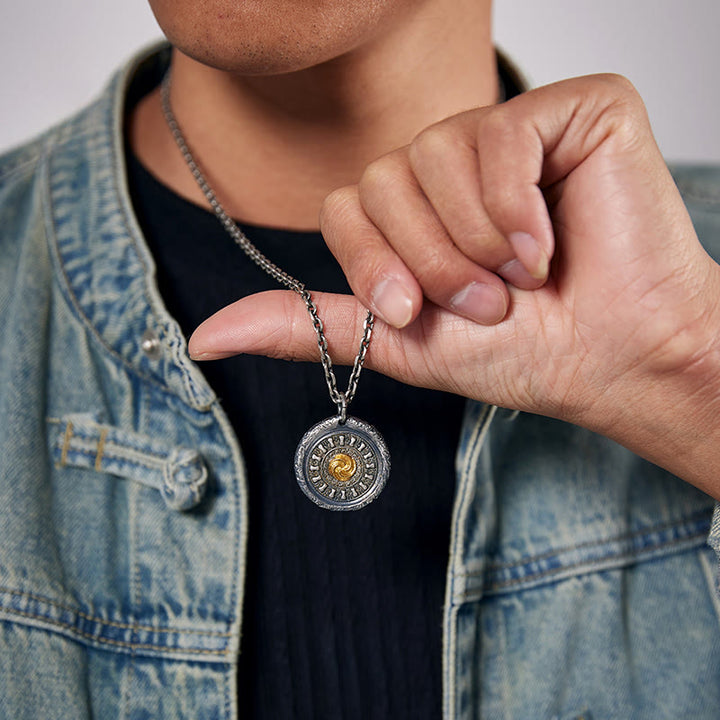 WorldNorse Handcrafted 999 Silver Spiral Rune Disk Necklace - image 8