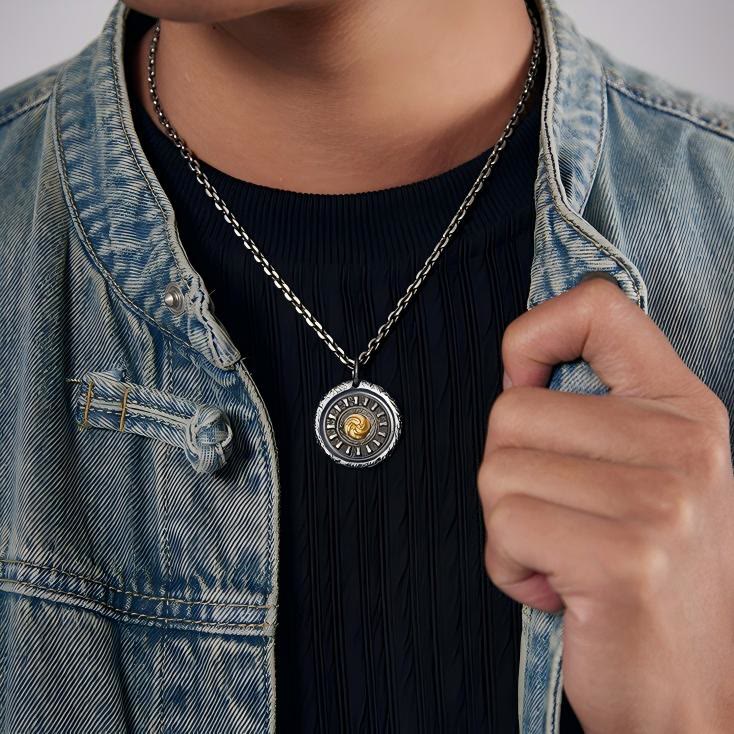 WorldNorse Handcrafted 999 Silver Spiral Rune Disk Necklace - image 7