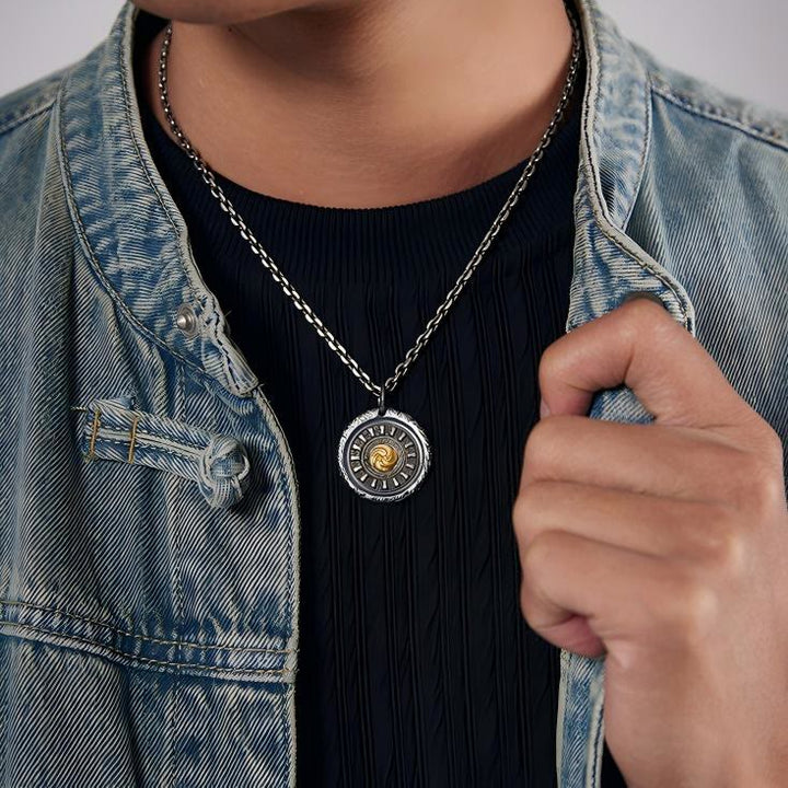 WorldNorse Handcrafted 999 Silver Spiral Rune Disk Necklace - image 7