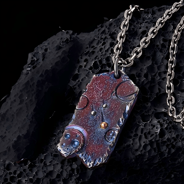 WorldNorse 999 Sterling Silver Celestial Planet Engraved Necklace - With Chain - image 0