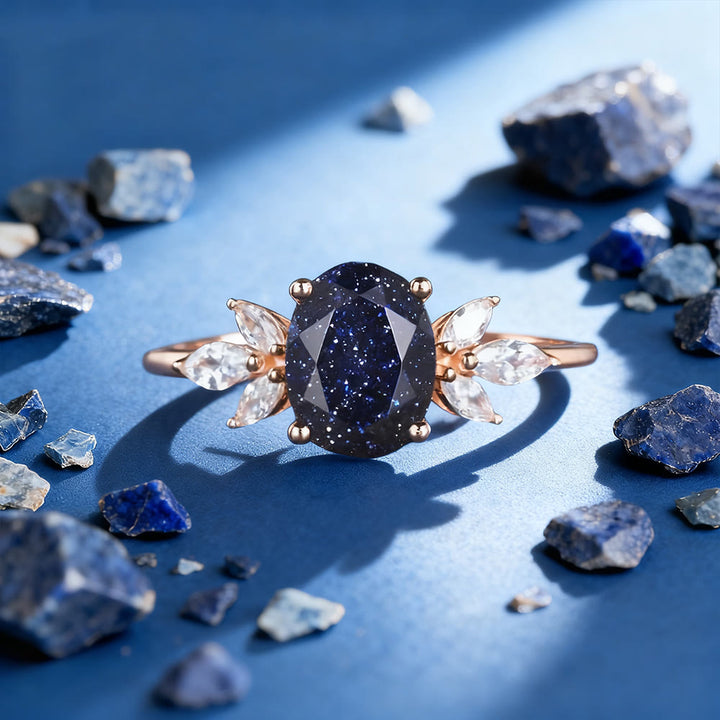 WorldNorse Blue Sandstone Galaxy Whisper Ring - US 10 - image 0