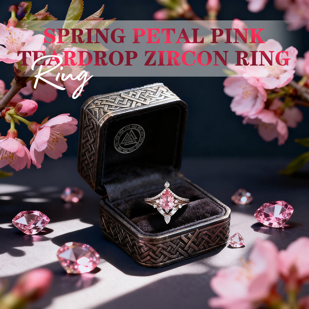 FREE Today: Spring Petal Pink Teardrop Zircon Ring - image 2