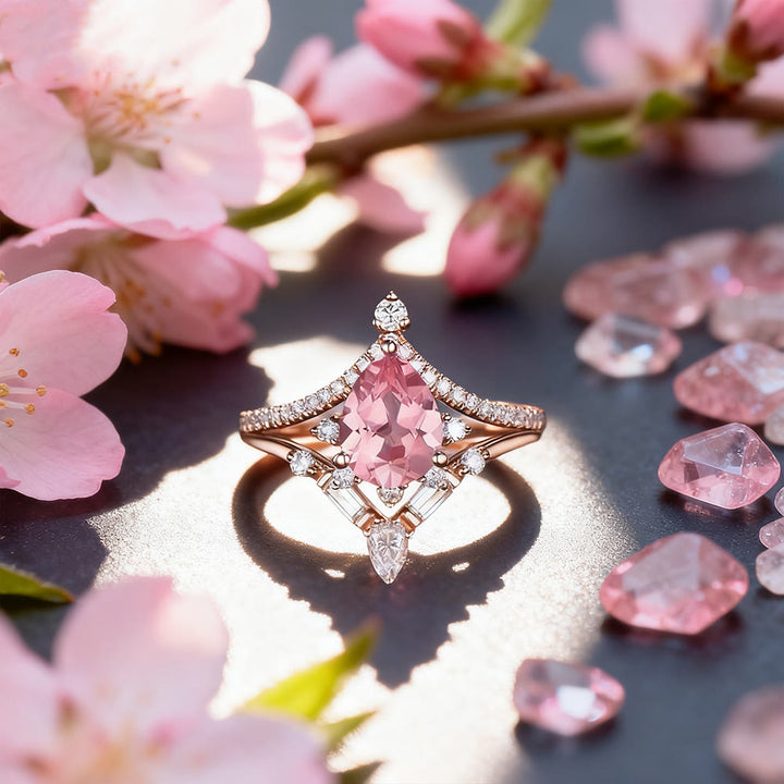 FREE Today: Spring Petal Pink Teardrop Zircon Ring - US 10 - image 0