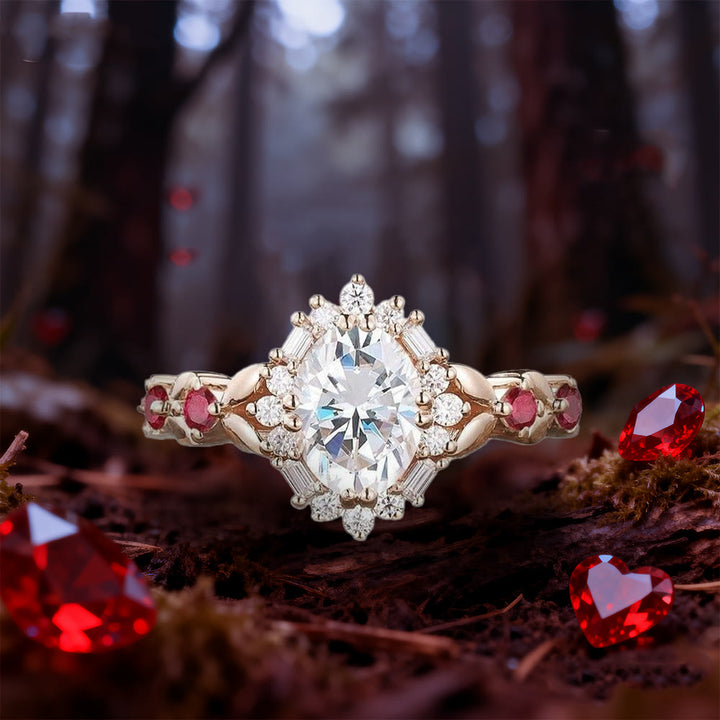 FREE Today: Vintage Oval Ruby Zircon Rose Gold Ring - US 10 - image 0