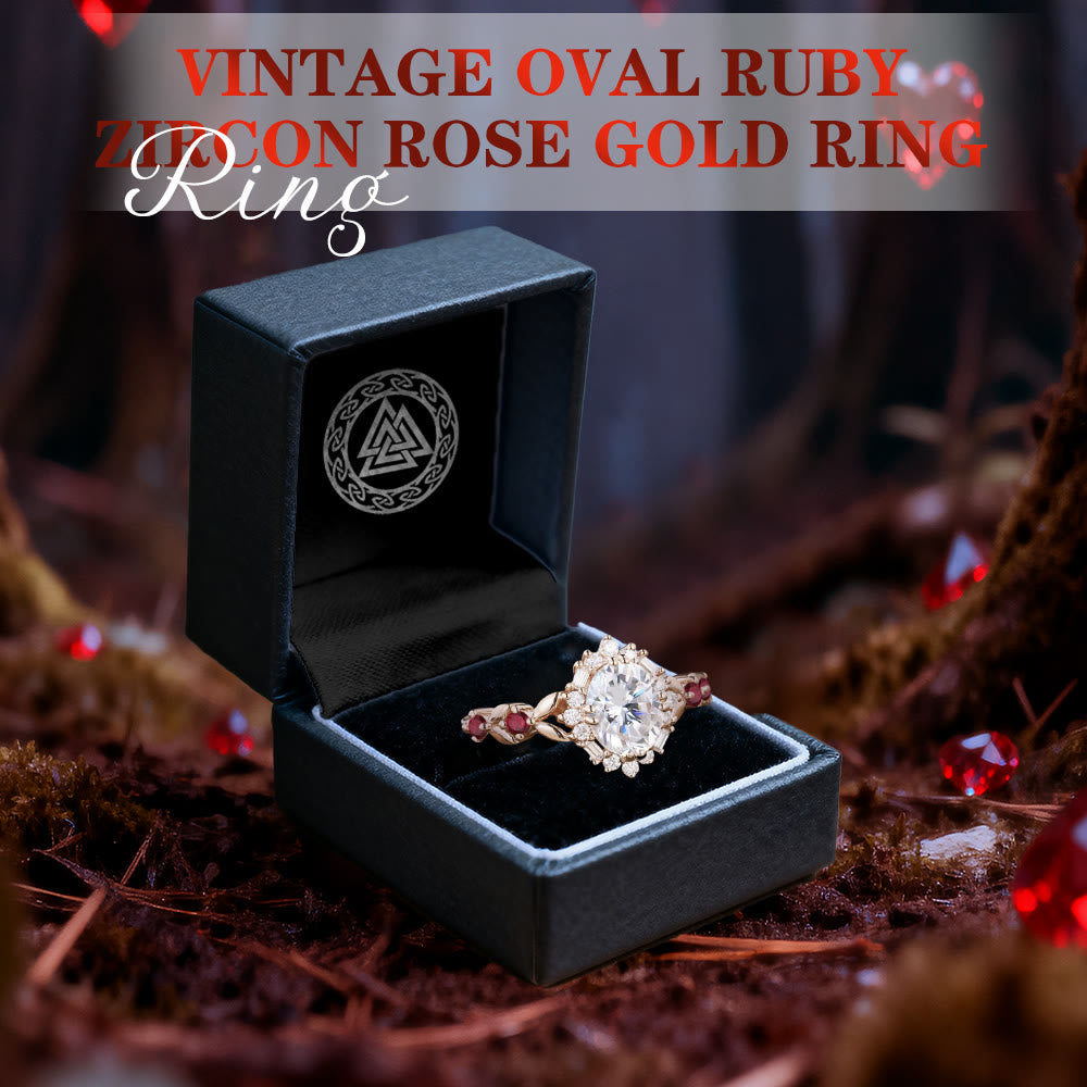 FREE Today: Vintage Oval Ruby Zircon Rose Gold Ring - image 2