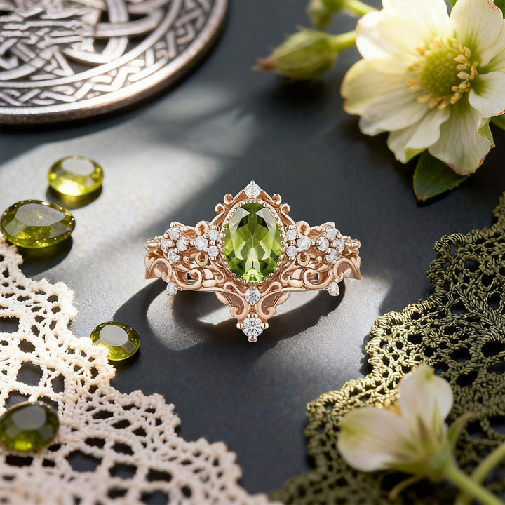 FREE Today: Peridot Lace Blossom Ring - US 10 - image 0