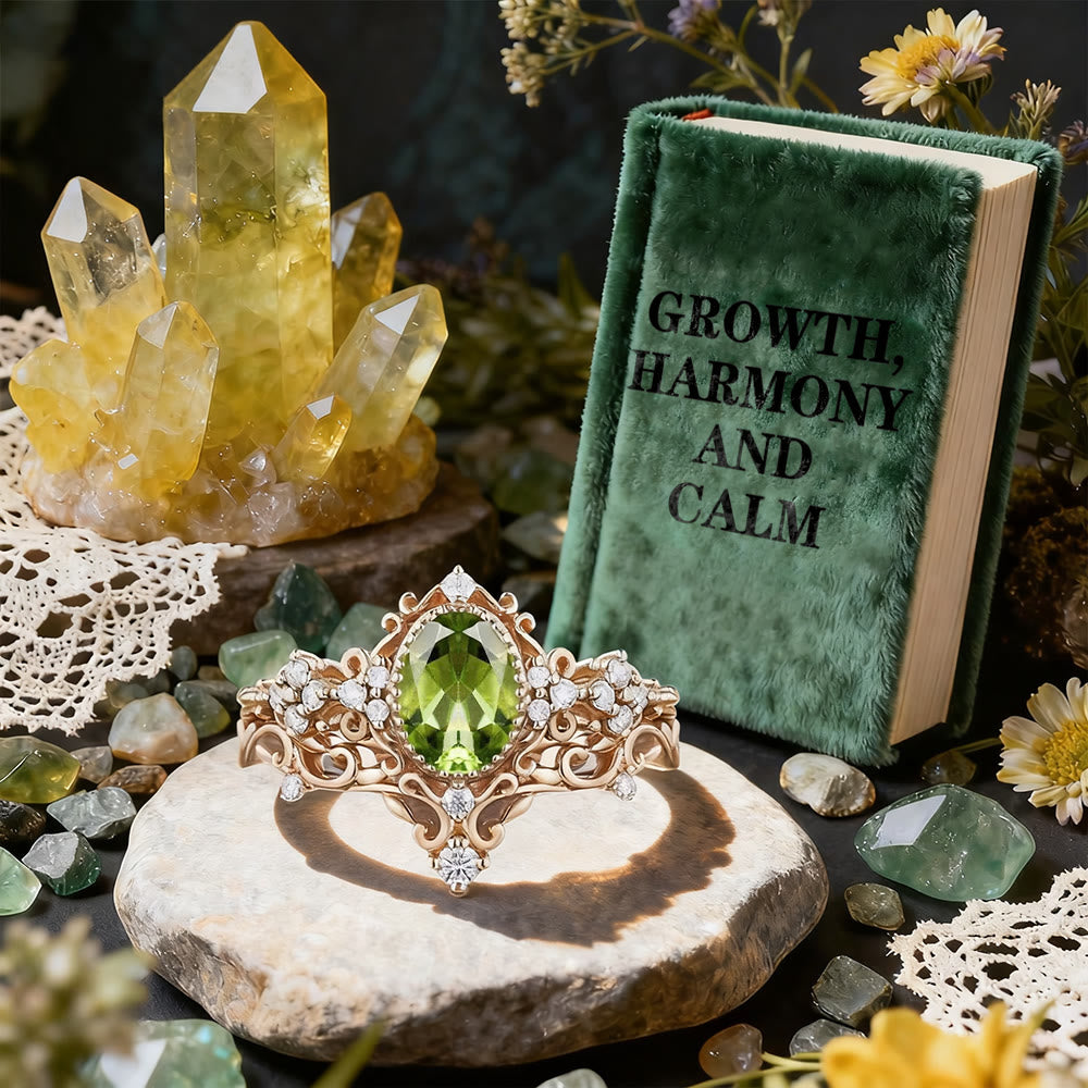 FREE Today: Peridot Lace Blossom Ring - image 3