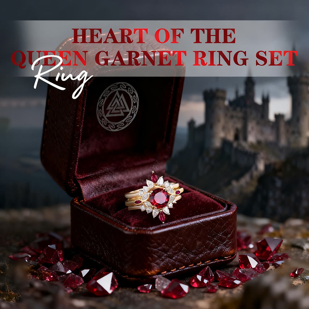 WorldNorse Heart of the Queen Garnet Ring Set - image 2