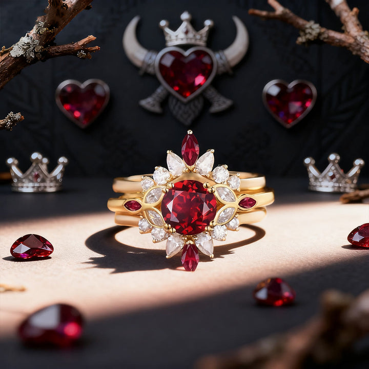 FREE Today: Heart of the Queen Garnet Ring Set - US 10 - image 0