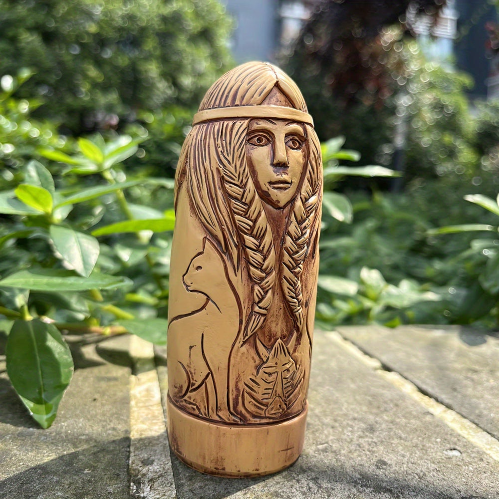 WorldNorse Braided Hair Animal Embrace Statue Decoration - image 1