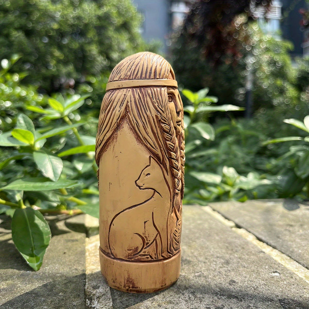 WorldNorse Braided Hair Animal Embrace Statue Decoration - image 5