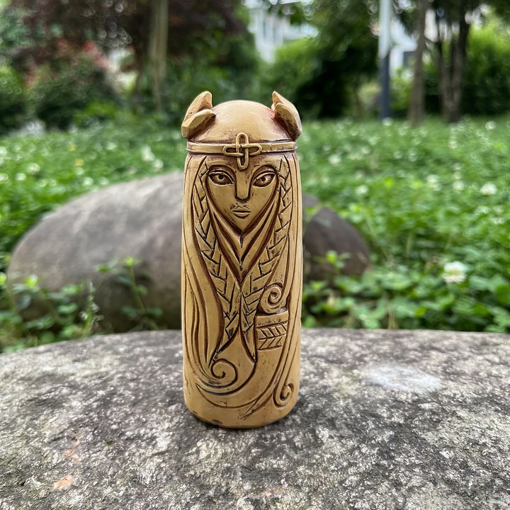 WorldNorse Knot Crested Horned Weaver Statue Decoration - Goddess - image 0