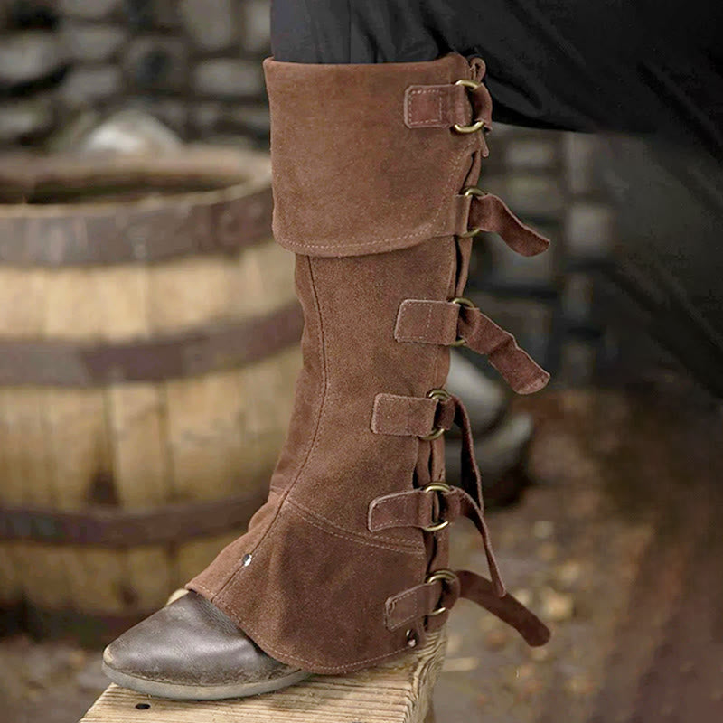 WorldNorse Viking Leather Buckle Strapped Boots Cover - image 1