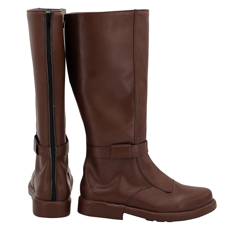 WorldNorse Warrior Rustic Banded Knee High Boots - image 1