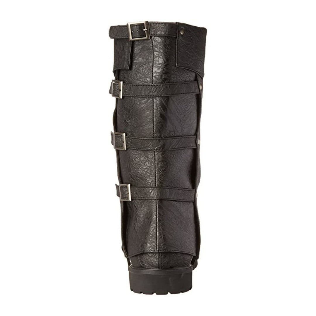 WorldNorse Multi Buckle Textured Fold Over Knee High Boots - image 2