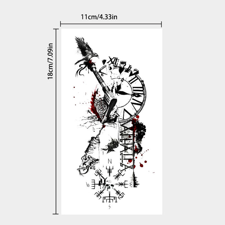 WorldNorse Grunge Norse Weapon Chrono Blaze Waterproof Tattoo Stickers - image 3