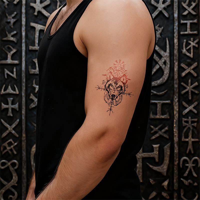 WorldNorse Fenrir Totem Blaze Waterproof Tattoo Stickers - image 5