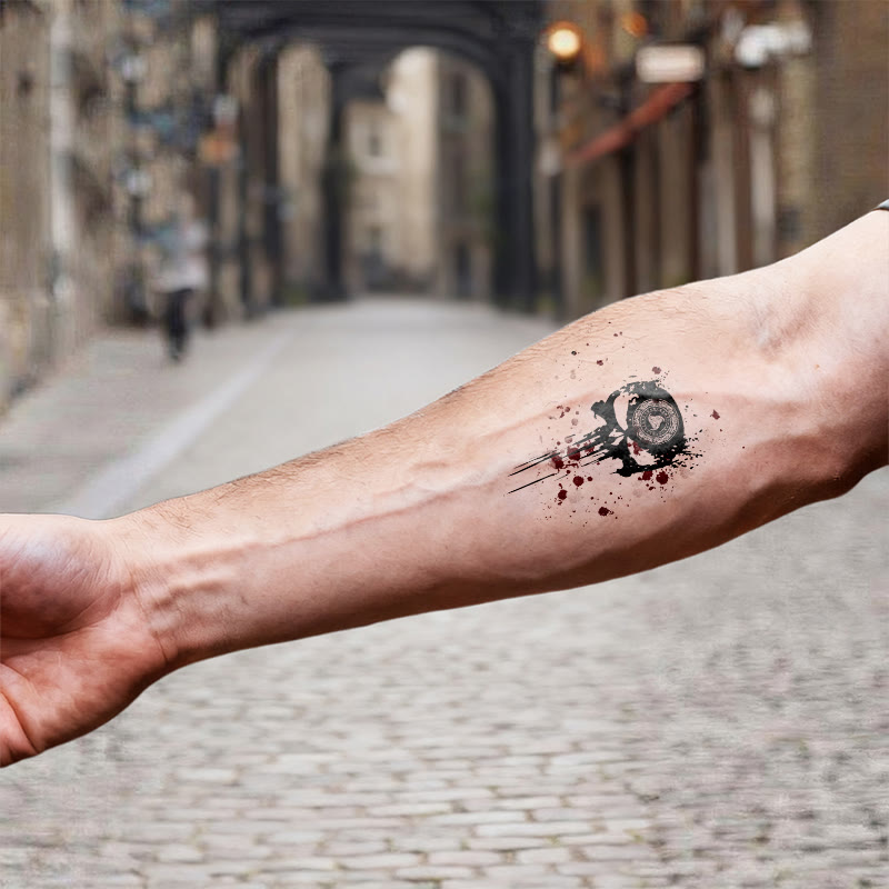 WorldNorse Blood Splattered Rune Skull Waterproof Tattoo Stickers - image 6