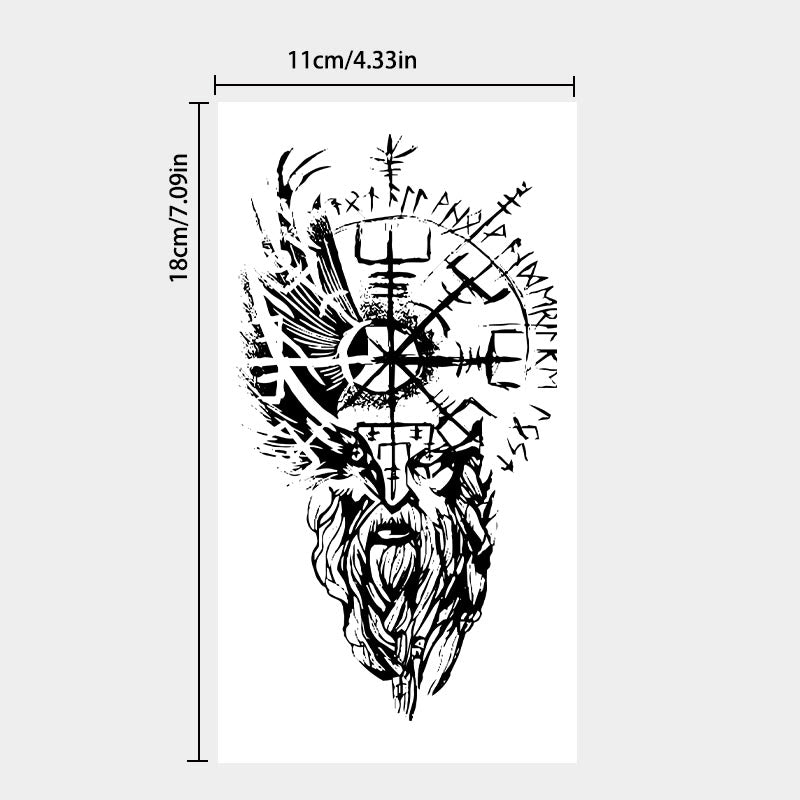 WorldNorse Seer Odin Totem Vegvisir Waterproof Tattoo Stickers - image 3