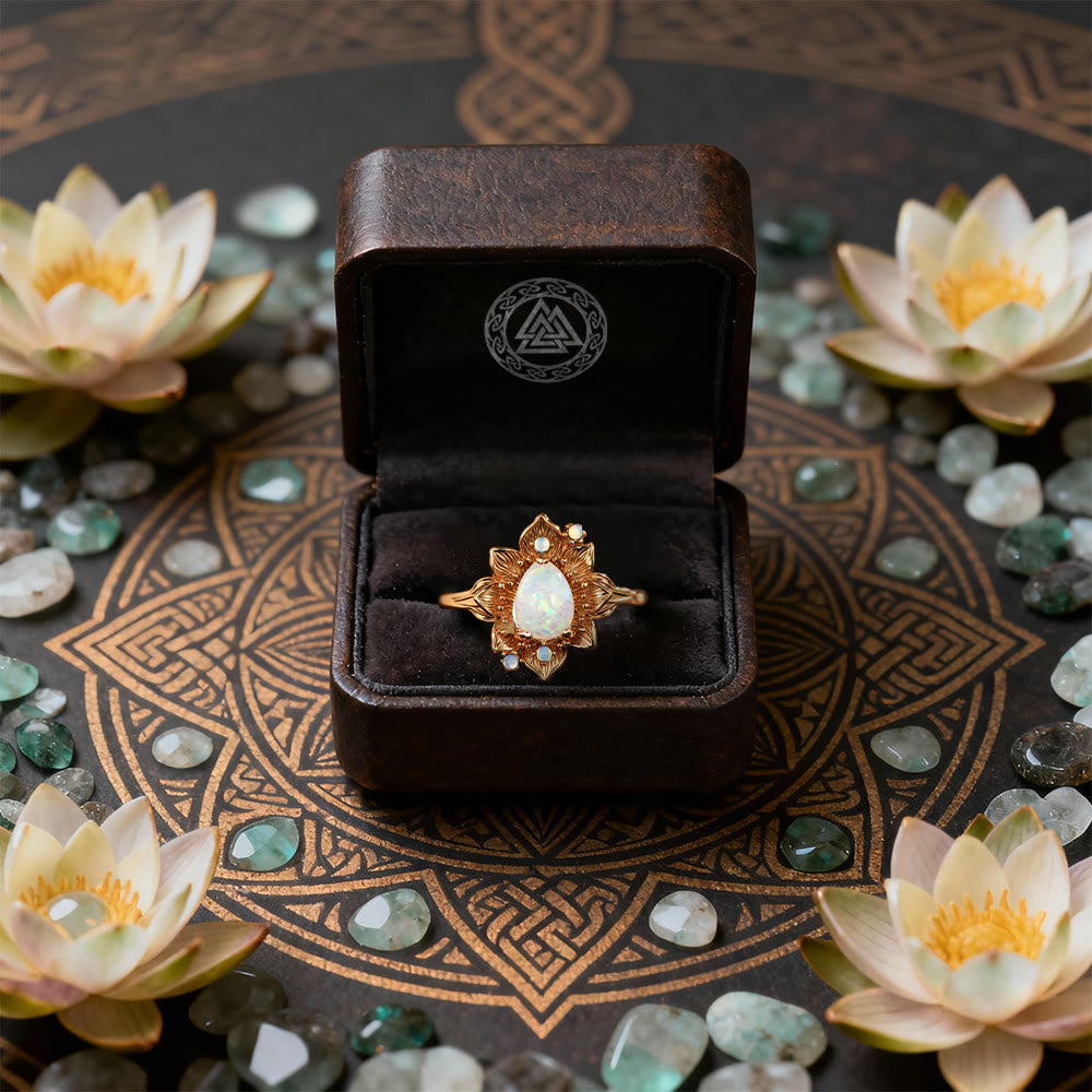 FREE Today: Healing Fire Opal Lotus Ring - image 4