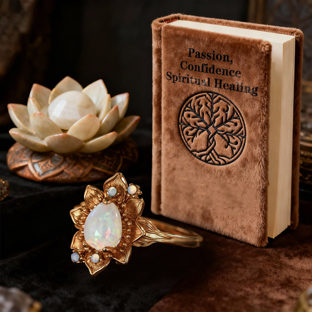 FREE Today: Healing Fire Opal Lotus Ring - image 3