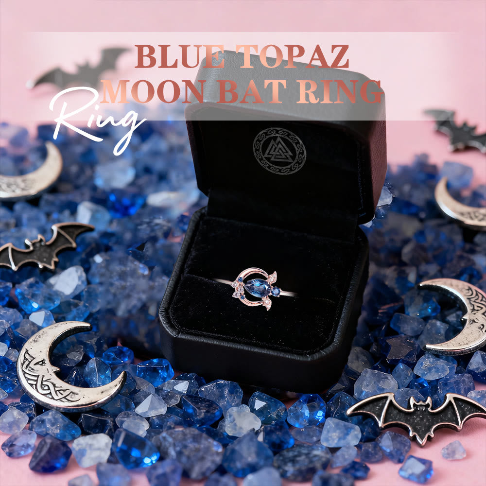 FREE Today: Blue Topaz Moon Bat Ring - image 2