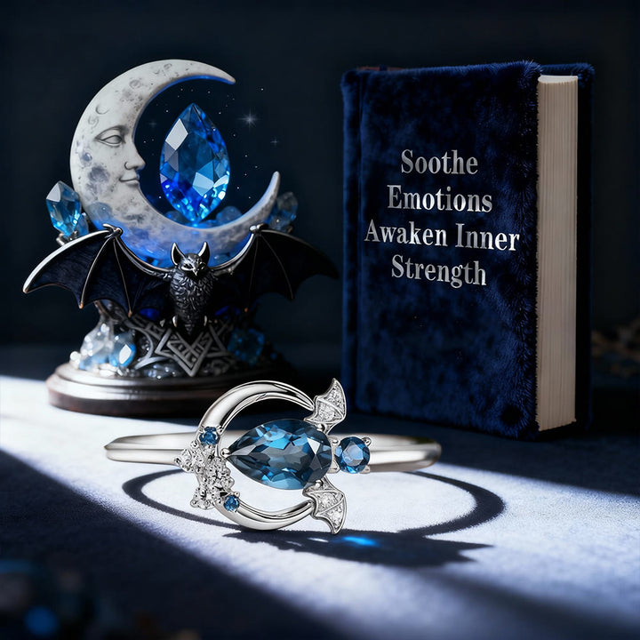 FREE Today: Blue Topaz Moon Bat Ring - image 7