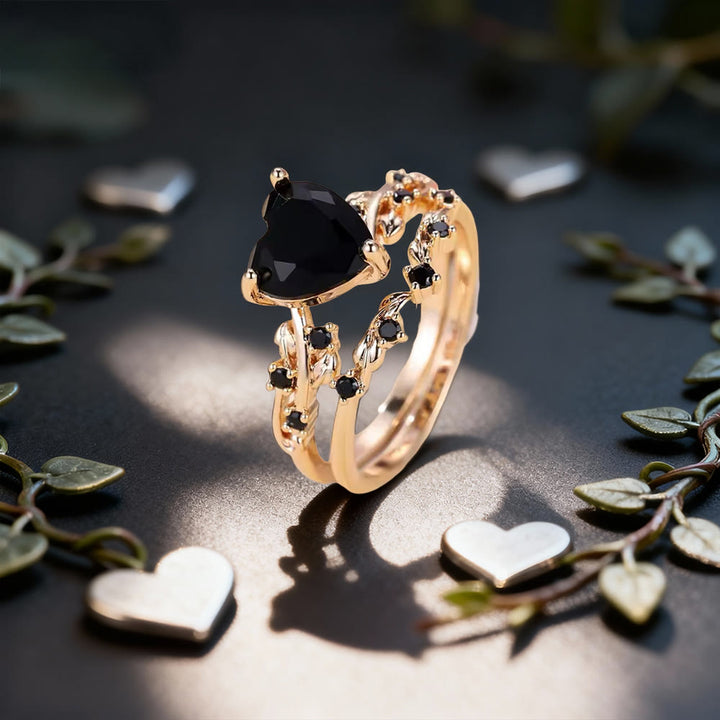 WorldNorse Love Heart Vine Ring Set - Black - US 10 - image 5