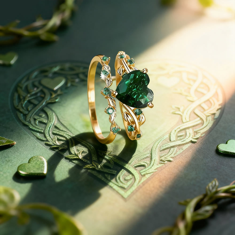 FREE Today: Love Heart Vine Ring Set - Green - US 10 - image 9