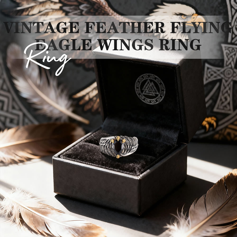 FREE Today: Vintage Feather Flying Eagle Wings Ring - image 2