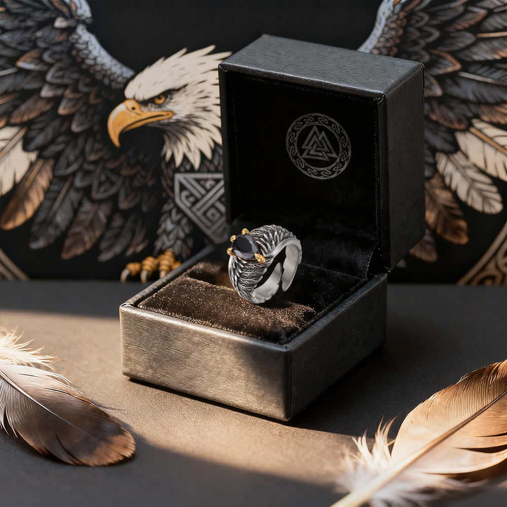 WorldNorse Vintage Feather Flying Eagle Wings Ring - image 4