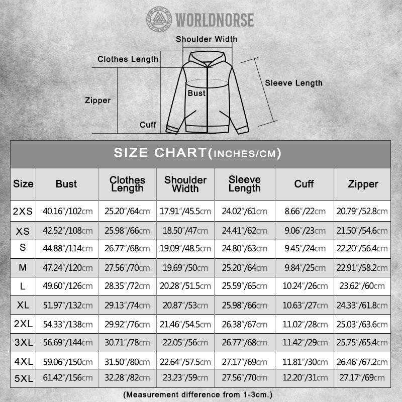 WorldNorse Fenrir Valknut Vegvisir Zipper Hoodie Coat - image 1