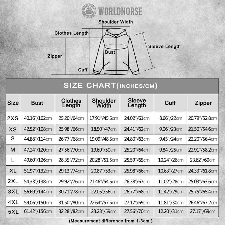 WorldNorse Yggdrasil Raven Vegvisir Valknut Zipper Hoodie Coat - image 1