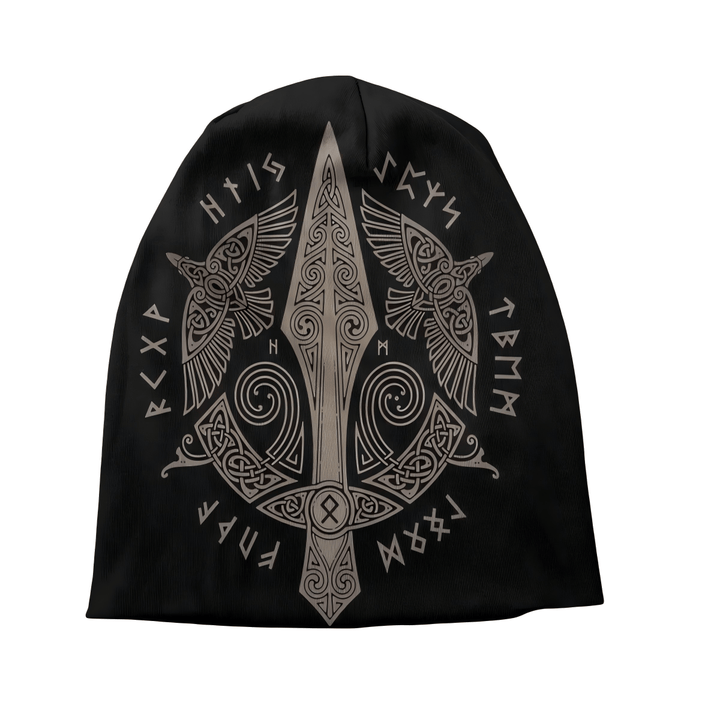 WorldNorse Raven Spear Rune Beanie - image 1