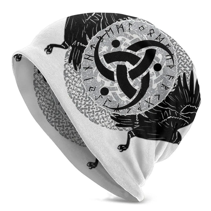 WorldNorse Raven Triple Horn of Odin Celtic Knot Beanie - Triple Horn of Odin - image 0