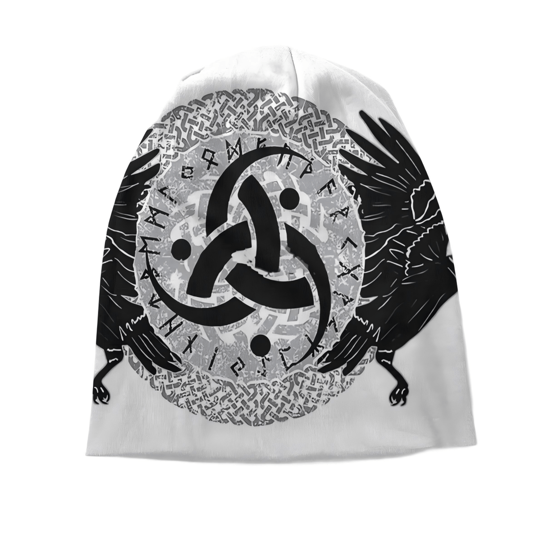 WorldNorse Raven Triple Horn of Odin Celtic Knot Beanie - image 1
