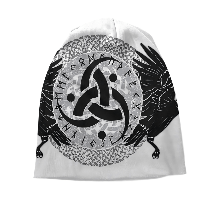 WorldNorse Raven Triple Horn of Odin Celtic Knot Beanie - image 1