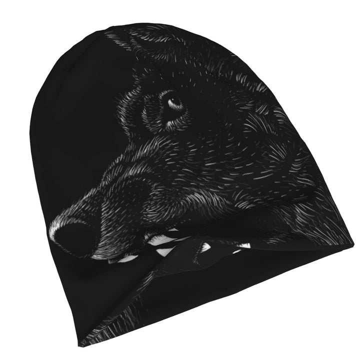 WorldNorse Monochrome Fenrir Wolf Beanie - image 2